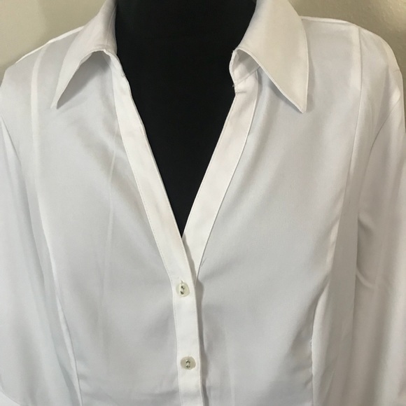 Cato White Button Down Blouse. Size Large. - Picture 2 of 6
